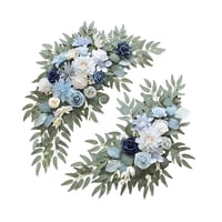 Bothyi - 2 Piezas De Arco De Boda Con Flores Decorativas Para San Valentín, Bodas, Fiestas, Azul Y Blanco