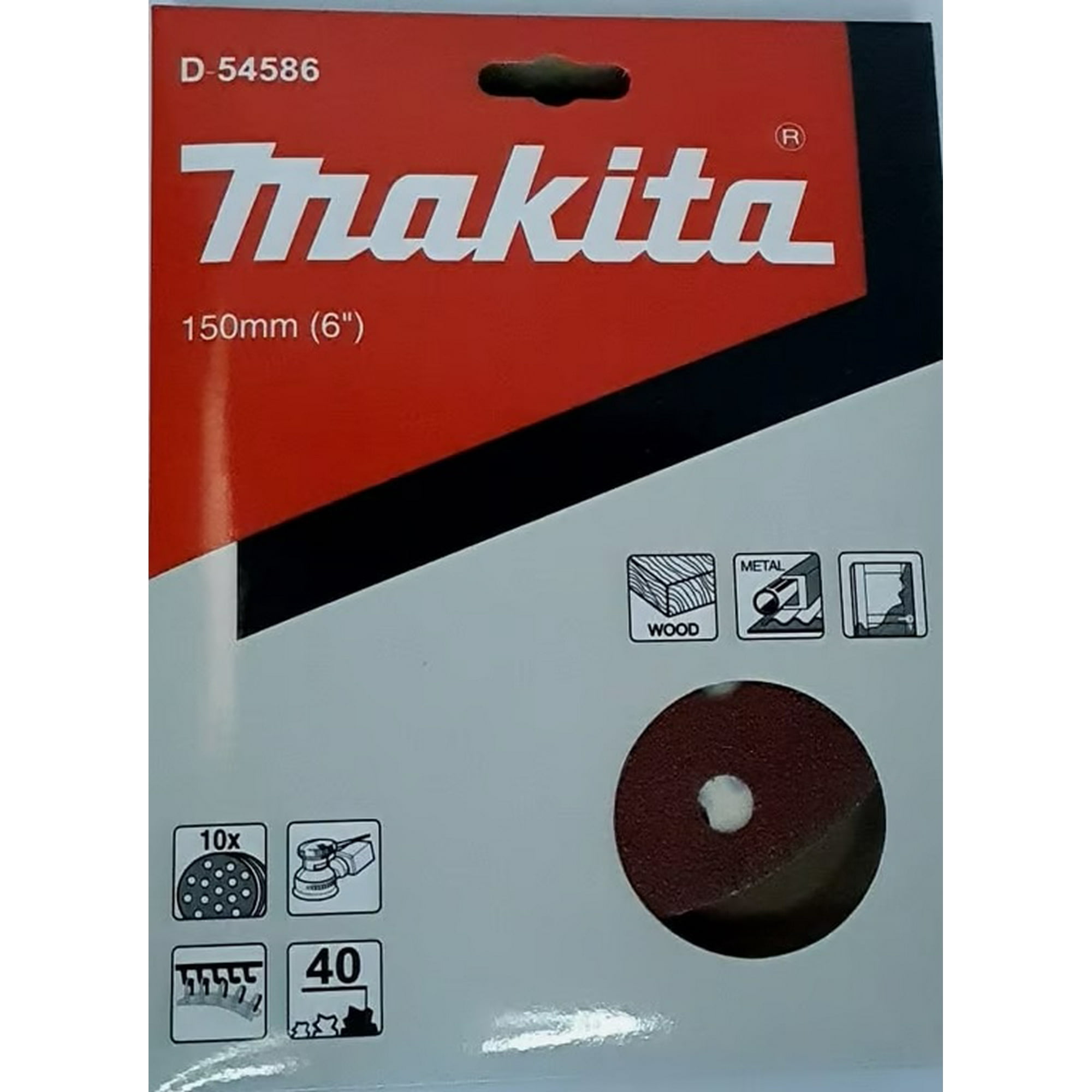 Discos Lija Velcro (10u) 150mm Grano 40 Makita D-54586