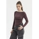 thumbnail image 2 of Polera Mujer Cuello Bote Abertura Chocolate, 2 of 4