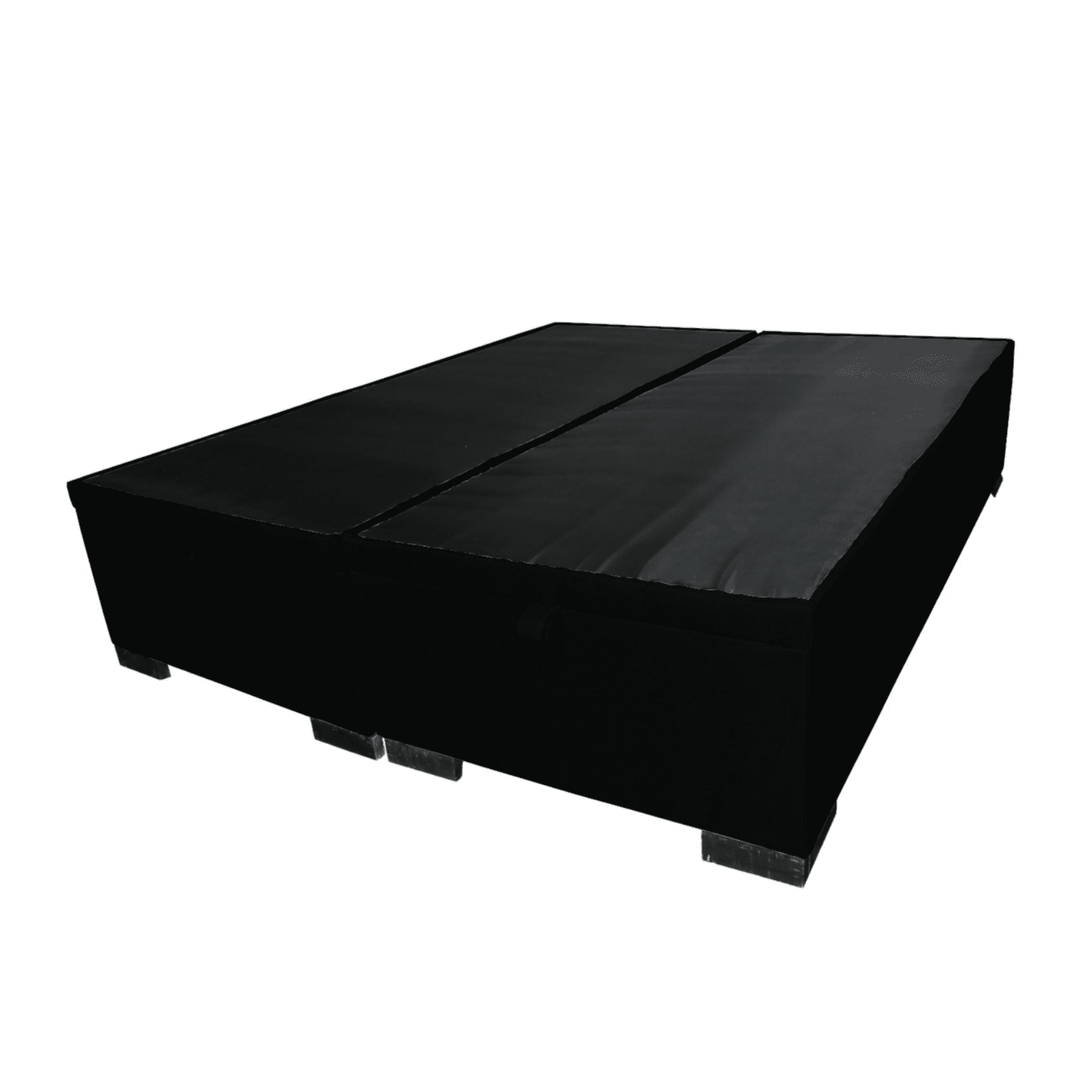 Mueblart - Base De Cama Baúl 2 Plazas Felpa Gris Con Mecanismo