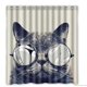 thumbnail image 1 of Cortina de ducha con diseño de gato gruñón, juego de cortinas de baño con ganchos, tamaño 66 x 72 pulgadas, 1 of 3