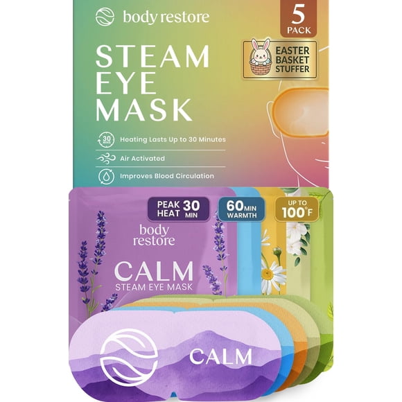 Mascarilla térmica Body Restore para ojos secos, paquete de 5 con aromas