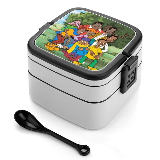 Fat Albert y los Niños Cosby Fiambrera de Doble Capa, Contenedor de Almuerzo Portátil Apilable, Almacenamiento de Alimentos Hermético a Prueba de Fugas, 1000ml