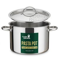 Pasta Pot Cooler Concepts De Acero Inoxidable De 5,2 Litros Con Tapa Coladora