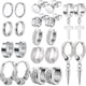 thumbnail image 1 of 11 pairs Stylish Stainless Steel Huggie Earrings Set - Perfect for Parties and Birthdays, 1 of 4