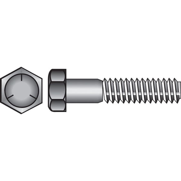Tornillo HILLMAN de cabeza hexagonal, acero zincado tratado térmicamente, paquete de 25
