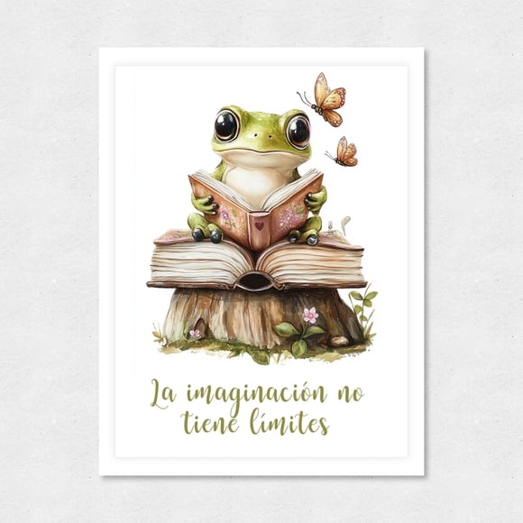 Cuadro Decorativo 21x30 Infantil Ranita que Imagina