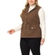 thumbnail image 4 of Agnes Orinda Chaquetas de Chaleco sin Mangas con Capucha para Mujer de Talla Grande con Cremallera, Botón y Cintura con Cordón 5X Marrón, 4 of 7