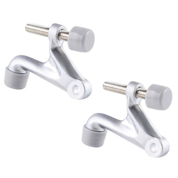 Tope de puerta Midofar 2 unidades, 6 cm, acabado cromo mate, punta de goma
