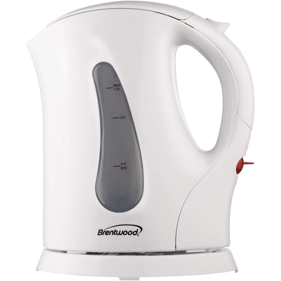Tetera eléctrica sin cable Brentwood KT-1610 de plástico, 1.0 L, blanca