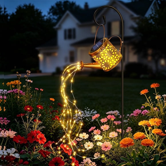 Regadera Solar Babineto con 6 Tiras LED y 10 Luces Cada Una