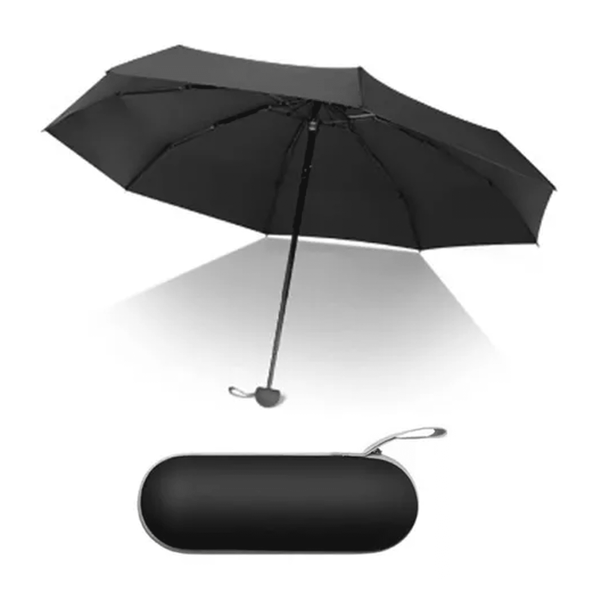 Genérico - Rayos Uv Mini Paragua De Bolsillo Sombrilla Plegable 8huesos Negro