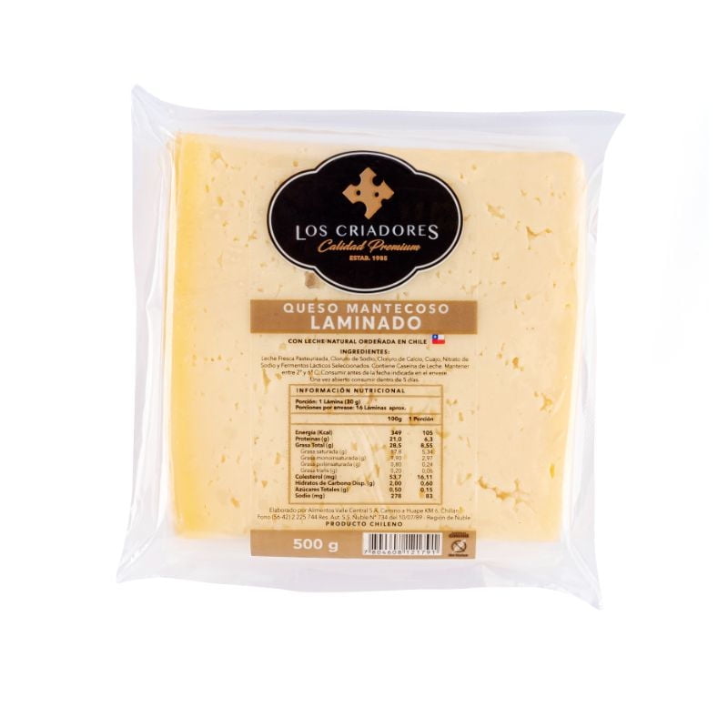 Queso Mantecoso Laminado 500 g Los Criadores