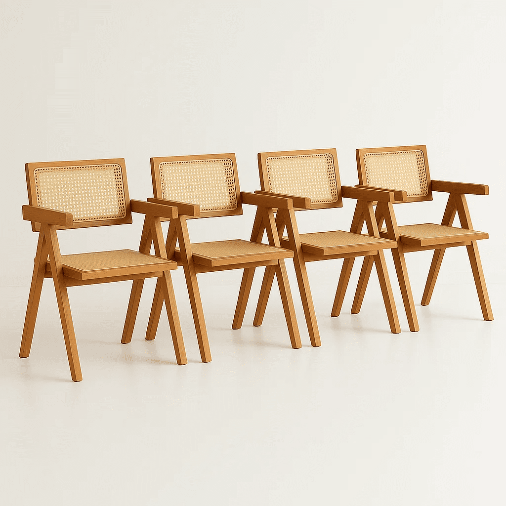 Klik Muebles - Pack De 4 Sillas Chandigarh De Madera - Natural