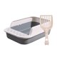 thumbnail image 2 of Caja De Arena Para Gatos, Orinal Para Gatos, Lavabo Para Arena Para Gatos, Bandeja De Arena Para Mascotas Con Parte Superior Abierta, Blanco Y Gris, 2 of 5