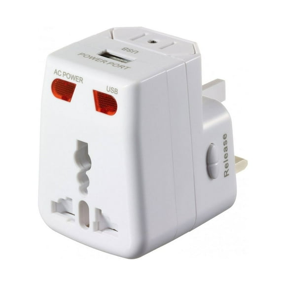 Adaptador De Corriente Universal + 1 Puerto Usb
