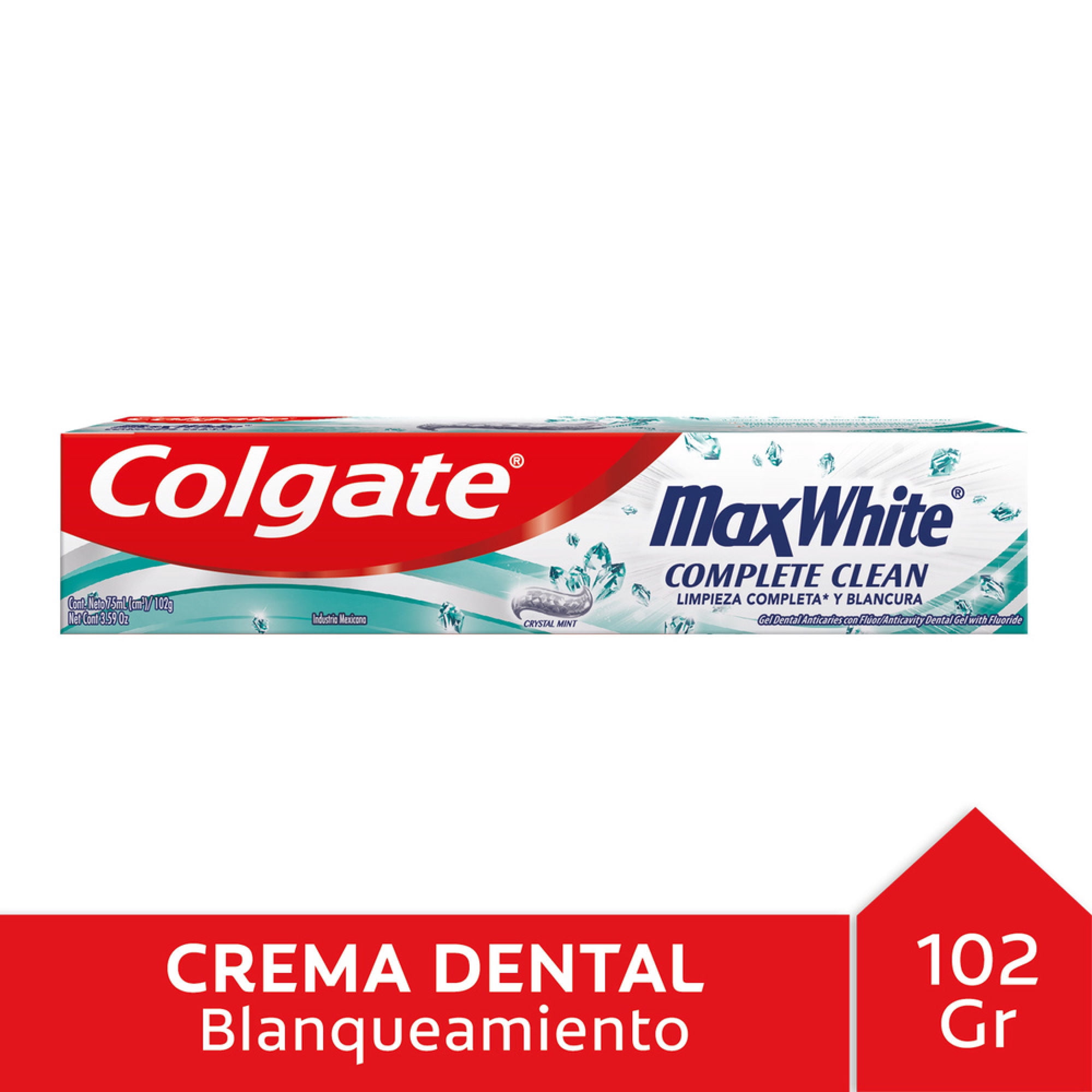 Gel Dental Anticaries Con Flúor Pasta Dental Colgate Max White Crystal Mint