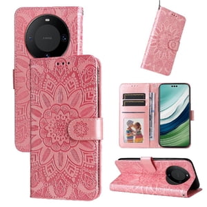 Funda Tipo Cartera Foxdock Para Huawei Mate 60 , Diseño Girasol En Relieve, Cuero Pu, Cierre Magnético, Soporte Y Tarjetero