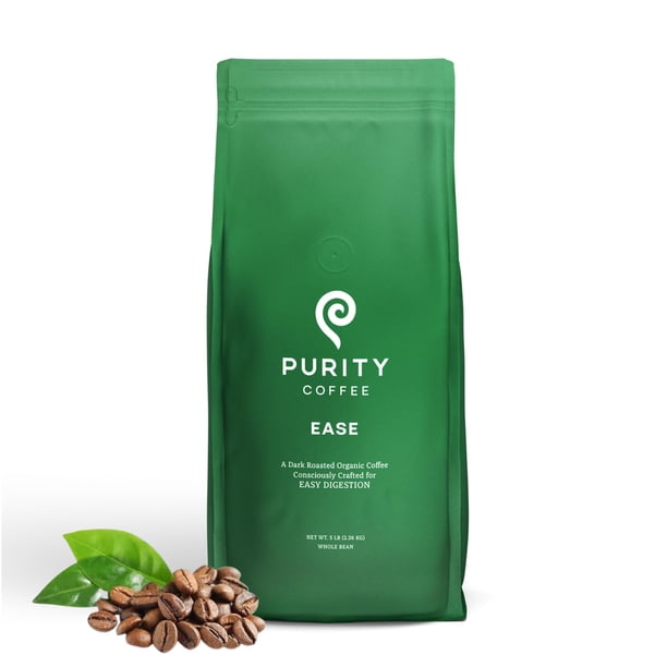 Café PURITY COFFEE EASE grano entero tostado oscuro con bajo contenido de ácido, 2,27 kg