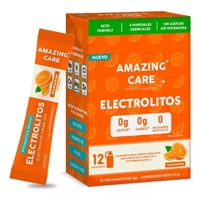 Electrolitos Bebida Hidratante Amazing Care Naranja 12 Unid