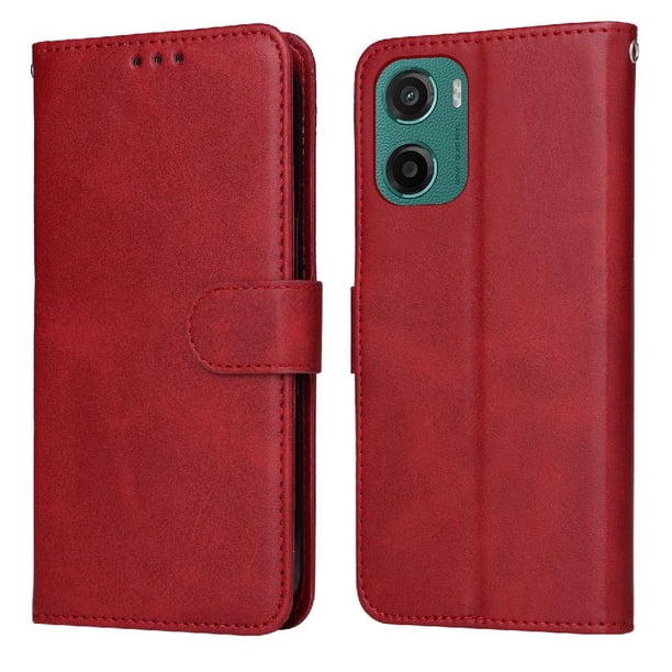 Funda Billetera para Motorola Moto G05 con Porta Tarjetas y Soporte Ajustable Rojo