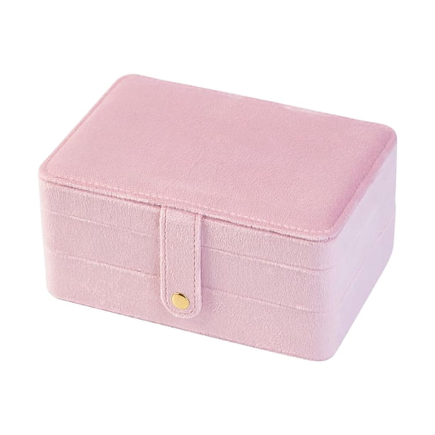 Caja de joyería, estuche de almacenamiento de joyería, divisores extraíbles elegantes, organizador de joyas de viaje, contenedor de exhibición para co Rosa