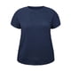 thumbnail image 4 of GRACIA Y GRANDEZA Blusa de Verano para Mujer Talla Grande Punto de Canalé Cuello Barco Manga Raglán Suelta Blusas Casuales Huecas 4X Azul Marino, 4 of 6