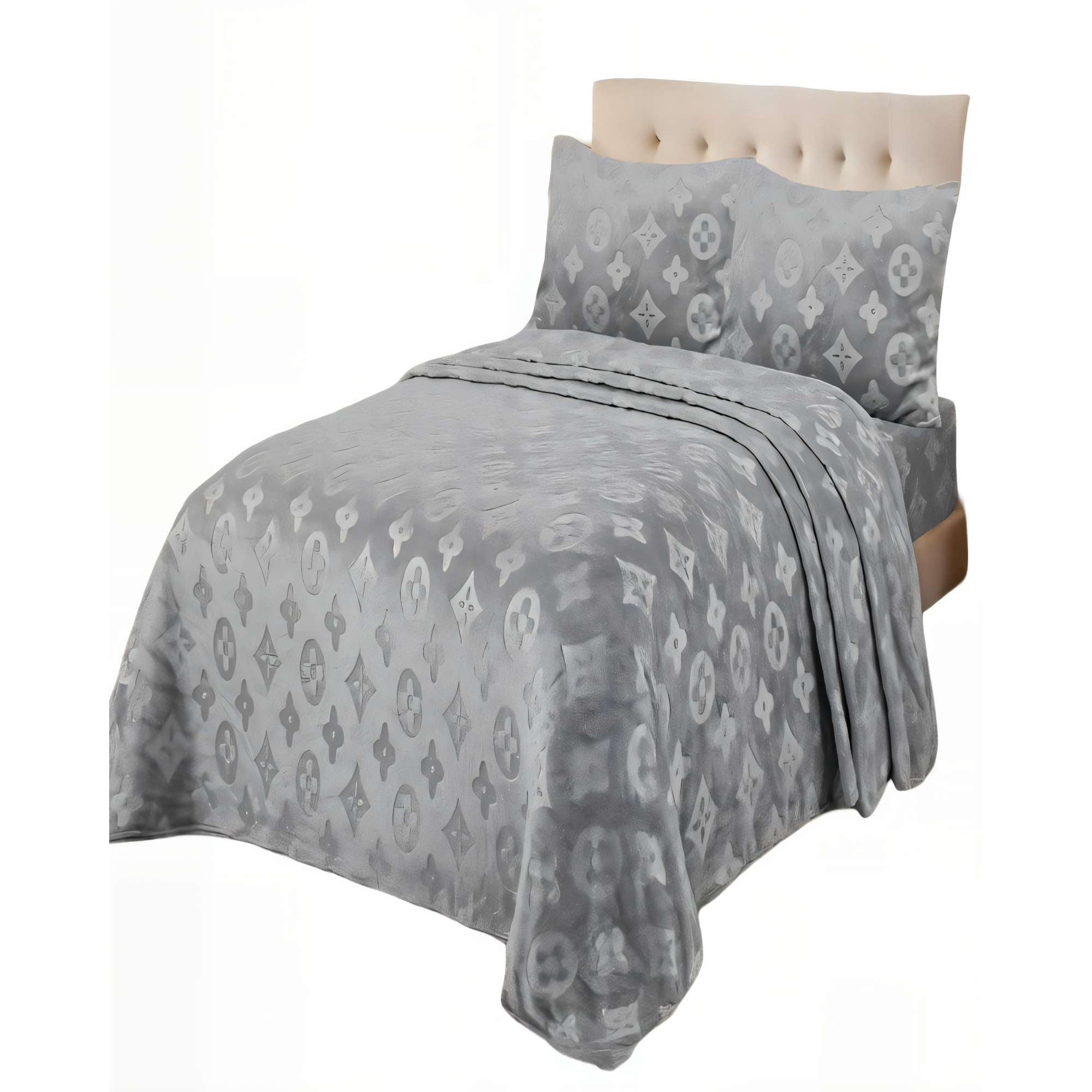 Genérico - Juego De Sabana Polar Plush King Color Gris