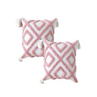 Genérico - Set De 2 Fundas De Cojin Tufting 45X45 Cm Blanco 08