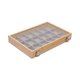 thumbnail image 3 of Joyero Caja De Almacenamiento De Madera Bandeja Organizadora De Pendientes Para Tienda De Dormitorio 18 Rejillas Gris, 3 of 5