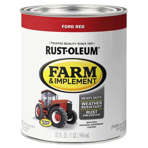 Pintura Rust-Oleum 280155 Farm & Implement Esmalte Ford, color rojo, 1 litro