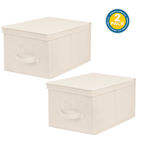 Pack 2 Cajas Organizadoras Carry All Plegables De Tela Beige L