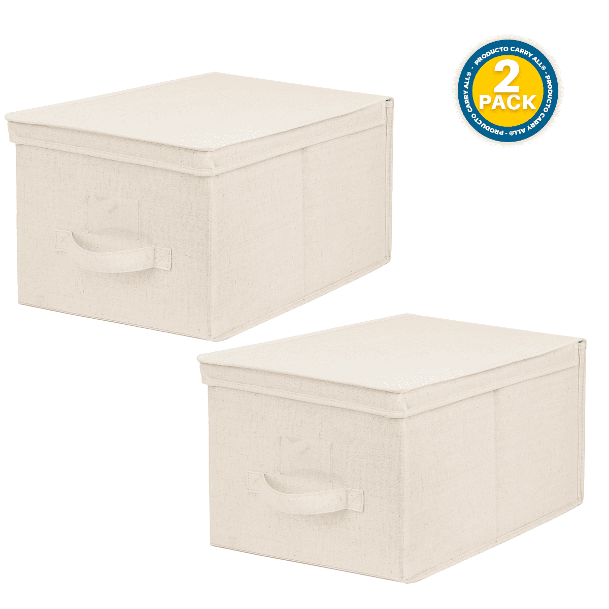 Pack 2 Cajas Organizadoras Carry All Plegables De Tela Beige L