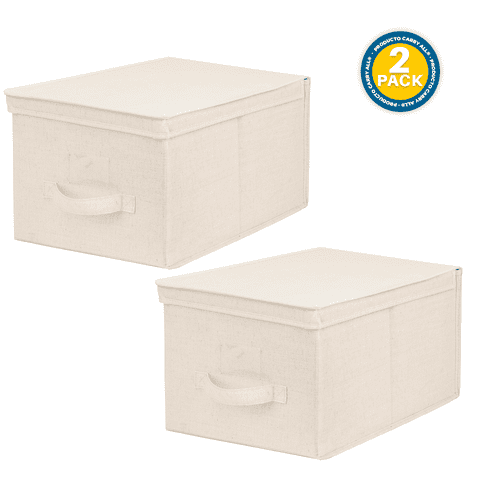 Pack 2 Cajas Organizadoras Carry All Plegables De Tela Beige L
