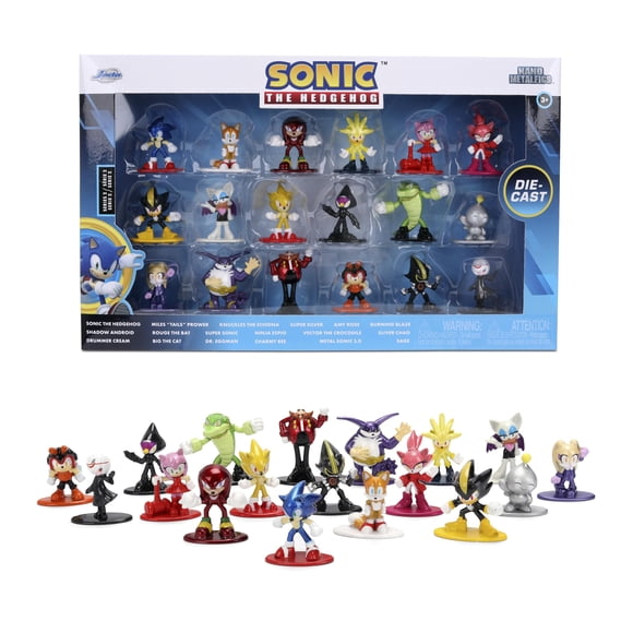 Set de figuras Jada Sonic The Hedgehog Nano Metalfigs, paquete de 18