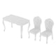 thumbnail image 4 of Modelo De Mesa Y Silla De Plástico En Miniatura A Escala 1:6 Para Figuras De 12 ", 3 Uds., 4 of 4