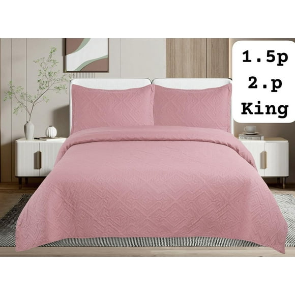 Cobertor de verano tipo quilt tamaño 2 Plazas Color Rosado