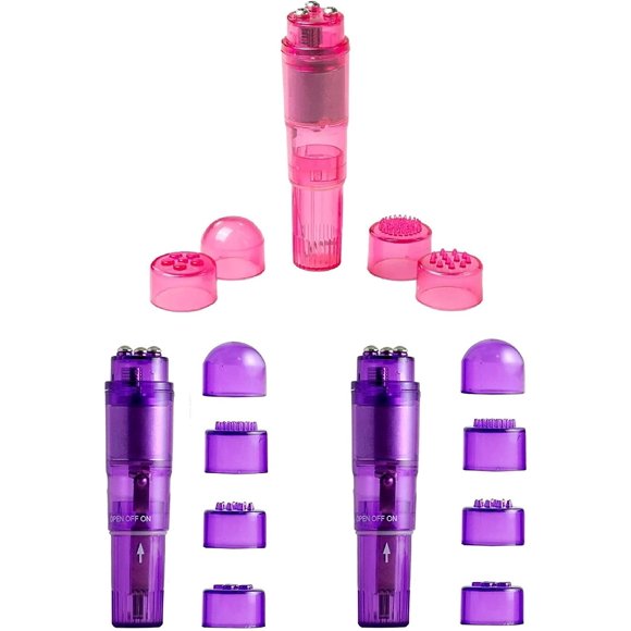 Masajeador portátil mini Gajoin de 4 cabezales, resistente al agua, paquete de 3