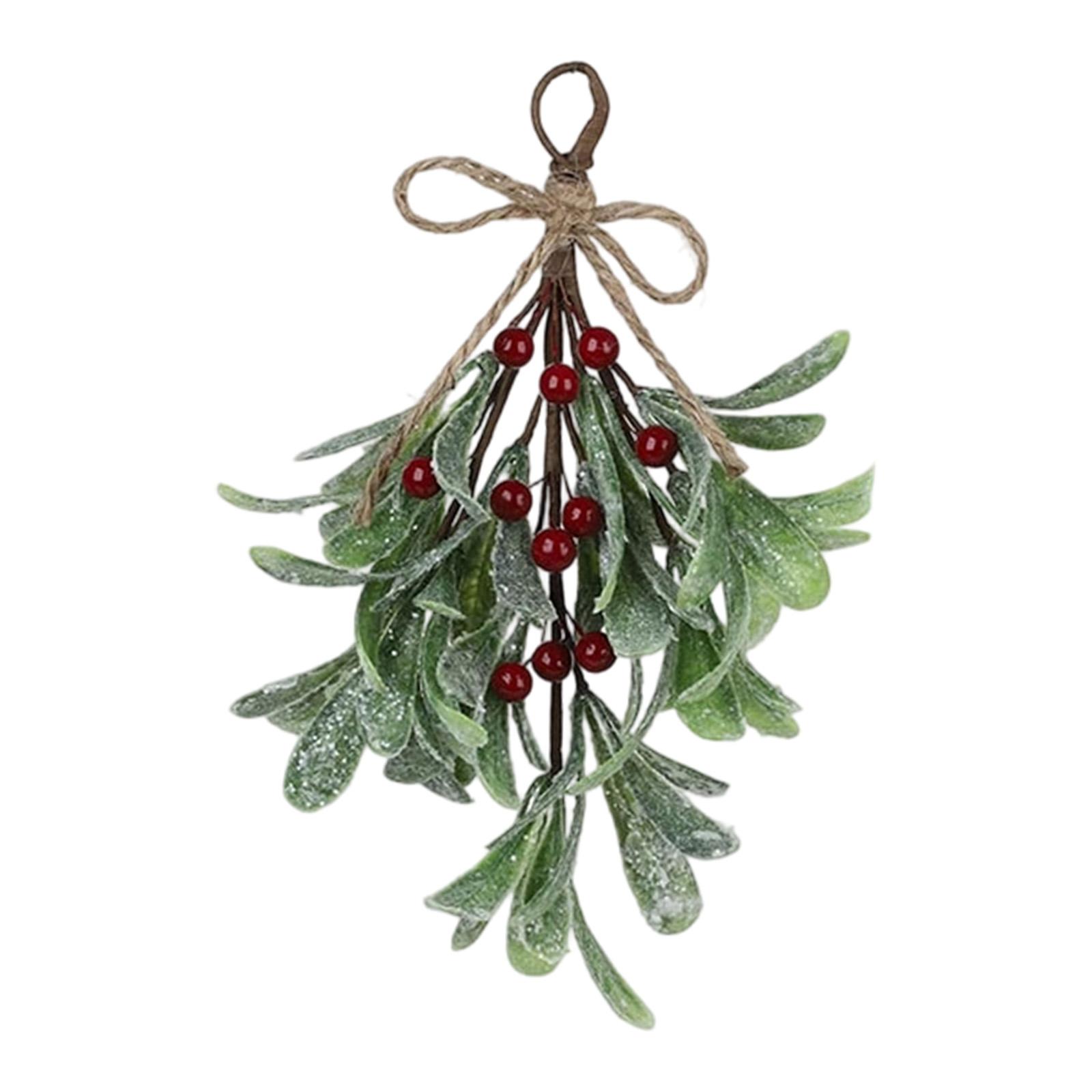 Magideal - Decoración Navideña De Muérdago, Ramo Colgante, Muérdago Artificial, Decoración Navideña Para Fiestas Navideñas, Puertas De Entrada, Decoración De Árb Frutos Rojos