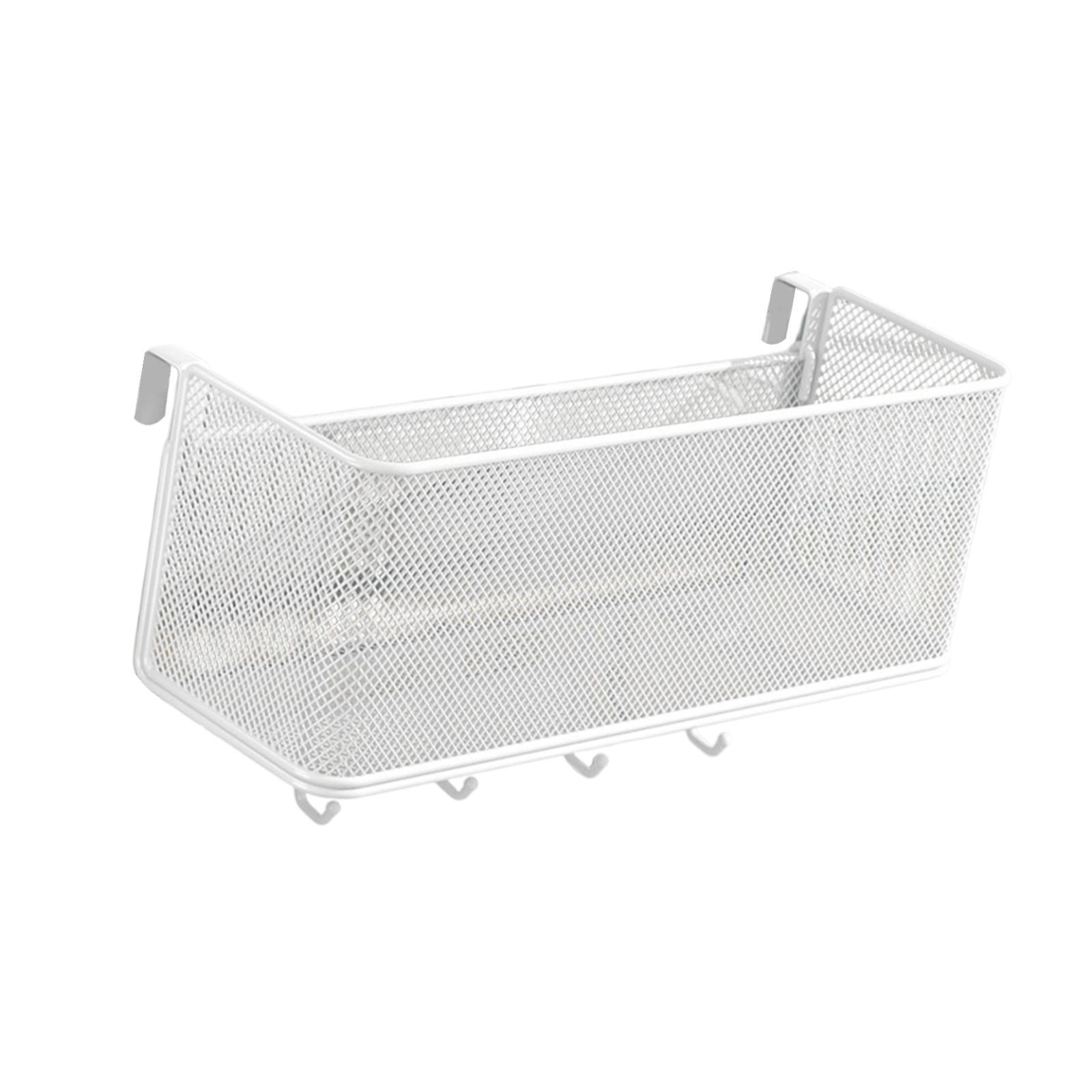 Magideal - Cesta De Almacenamiento Colgante De La Noche De La Noche Cesta De Almacenamiento Resistente Para Guardar Estantes De Metal Cesta Colgante De La Noche Blanco Y Gancho