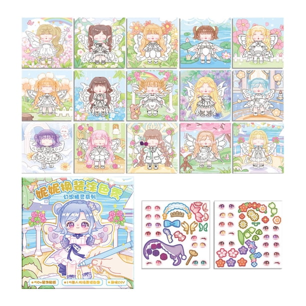 12 Uds. De Pegatinas Faciales DIY Para Hacer Un Libro De Pegatinas Faciales Para Fanáticos De Niños A Partir De 3 Años, Estilo H Para Niñas