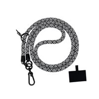 Magideal - Cordón De Teléfono Para Teléfono, Correa De Soporte De Liberación Rápida Fuerte, Protector Universal Antipérdida Duradero Para Teléfonos Inteligentes Blanco Negro