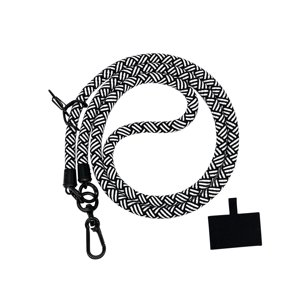 Magideal - Cordón De Teléfono Para Teléfono, Correa De Soporte De Liberación Rápida Fuerte, Protector Universal Antipérdida Duradero Para Teléfonos Inteligentes Blanco Negro