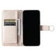 thumbnail image 4 of Funda tipo billetera FOXDOCK para iPhone 13 Mini – Tapa abatible con correa para mujer, 4 of 5