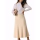thumbnail image 5 of INSPIRE CHIC Falda de Punto A-Line para Mujer con Cintura Alta Elástica y Tejido Acanalado, Falda Midi de Suéter M Beige, 5 of 6