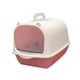 thumbnail image 4 of Inodoro Cerrado Y Cubierto Para Gatos, Antisalpicaduras, Duradero, Caja De Arena Para Gatos Con Capucha, Color Rosa Y Blanco, 4 of 5