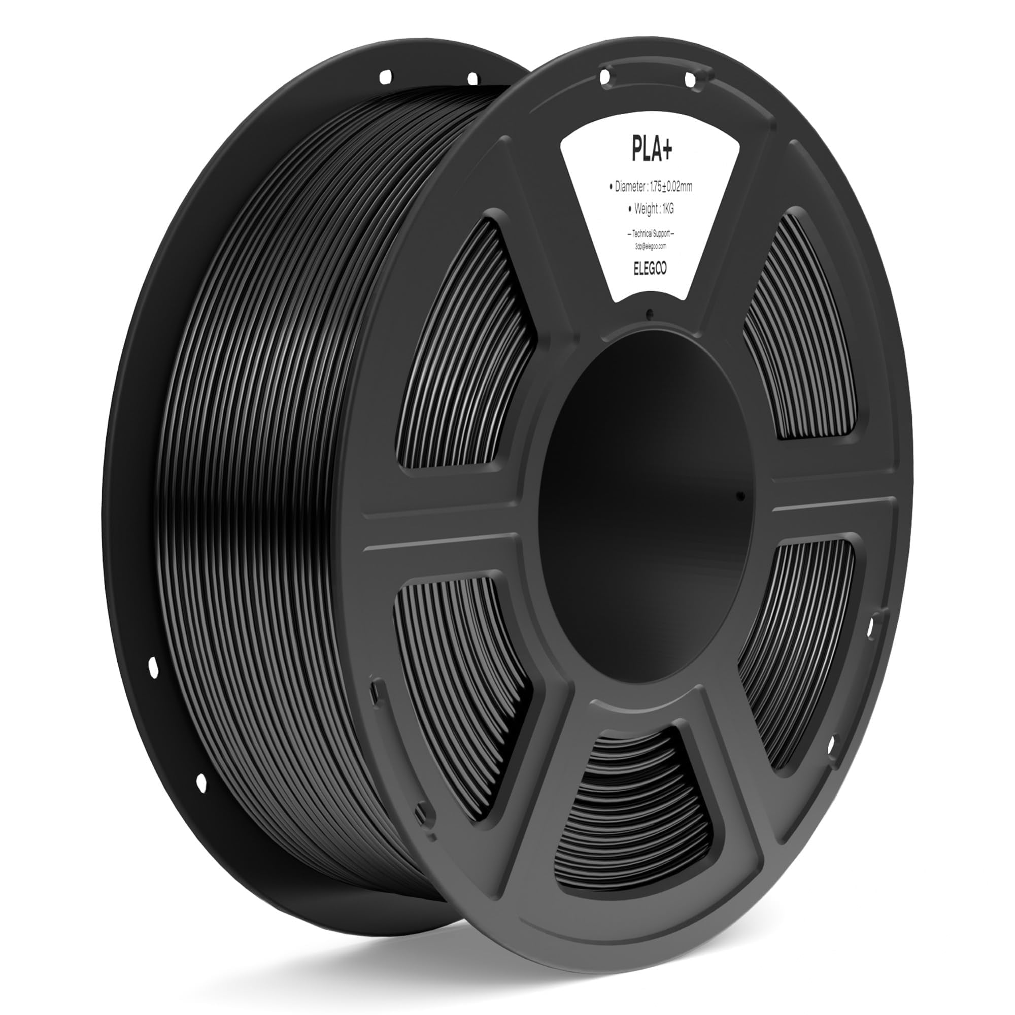Filamento Para Impresora 3d Elegoo Pla+, 1,75 Mm, Negro, 1 Kg