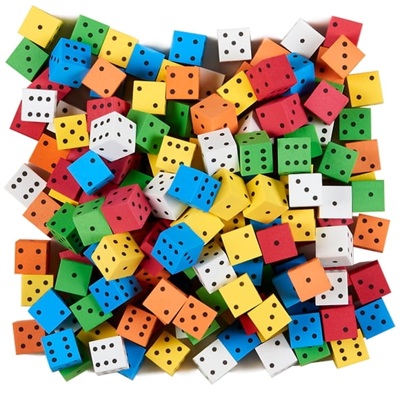 Juego de dados de espuma de 200 accesorios para el aula | Koplow Games