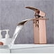 thumbnail image 1 of Grifos de baño Grifo de baño de oro rosa Grifo de baño macizo Grifo mezclador de ducha de agua fría y caliente Grifo de lavabo de una sola manija Grifo mezclador de lavabo de baño táctil montado en la, 1 of 7