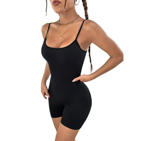 Enterito Push Up Sin Mangas Corto Negro S